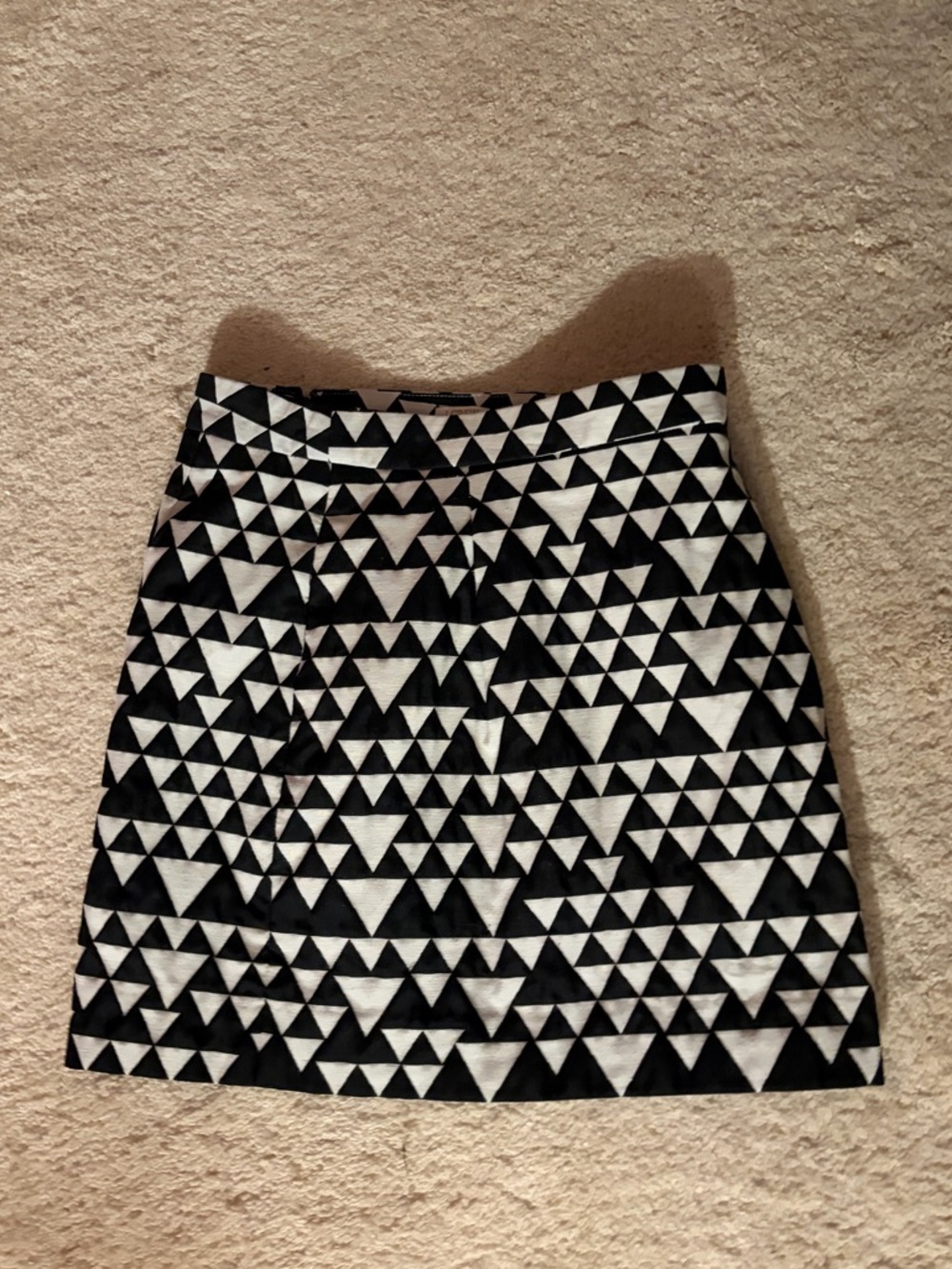 J. Crew Black and White Triangle Print Mini Skirt